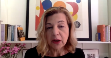 Margaret Sullivan speaks during a webinar