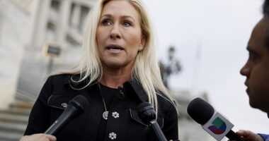Rep. Marjorie Taylor Greene (R-GA) speaks to reporters outside of the U.S. Capitol Building