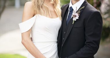 Madeleine Maxwell failed to make an appearance during Married At First Sight's reunion dinner party on Sunday. Pictured with husband Ash Galati