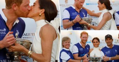 Meghan Markle and Prince Harry share a kiss at charity polo match as they film their new show