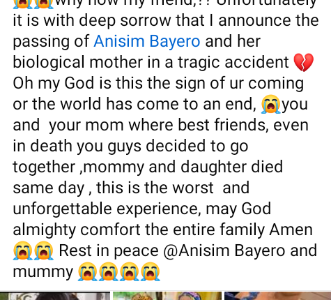 Mother and daughter die in Adamawa auto crash
