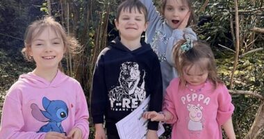 Sue Radford shared a glimpse into her family's Easter weekend as they enjoyed an egg hunt on a campsite