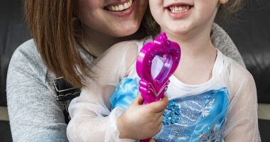 Emma Evans says her three-year-old daughter Amelia (pictured together) saved her life after she suffered a seizure