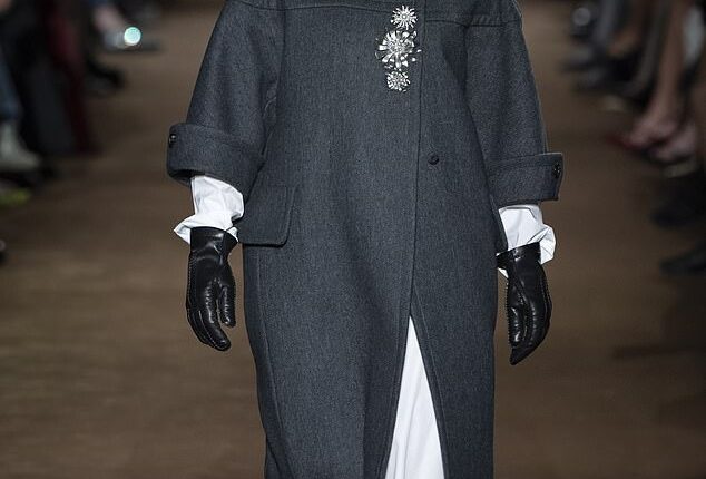 Kristin Scott Thomas on the runway at the recent Miu Miu show