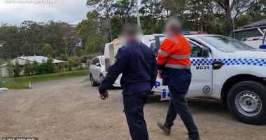 Truck driver Nathan Ferguson (pictured right), who was caught with the largest ever pile of illegal cash in Australian history, was sentenced on Tuesday