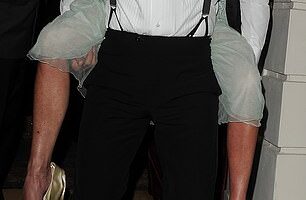 David Beckham was seen carrying wife Victoria on his back as they left her £250,000 50th birthday party in the early hours of Saturday morning