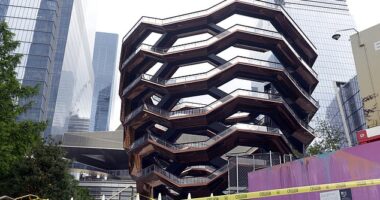 New York City 's notorious suicide spot will reopen later this year with large cut-proof mesh safety screens after four visitors took their own lives by jumping off the ritzy development