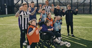 Kieran Trippier and Dan Burn joined young deaf Newcastle fans at the NU Foundation