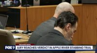 Nicolae Miu sits with his head bowed Thursday morning as he is found guilty of the first-degree intentional homicide of 17 year-old Isaac Schuman