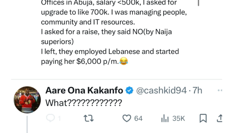 Nigerian man shares his experience with an employer who refused to give him a pay raise but paid more to a foreigner