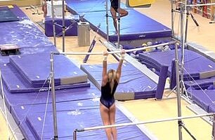 Olivia Dunne shared footage of her in practice on Friday ahead of the national championships