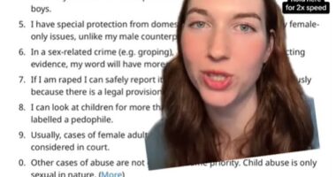 An American woman has spared a fierce debate online after stumbling upon a 'female privilege' checklist on Reddit