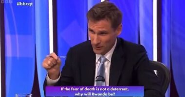 Policing minister Chris Philp wriggled today over his toe-curling Question Time blunder when he asked whether Rwanda and Congo are different countries