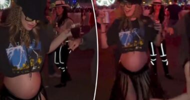 Pregnant Lala Kent puts bare baby bump on display at Stagecoach 2024 in crop top, fringe skirt