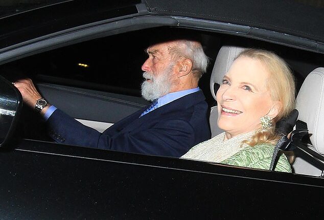 Prince and Princess Michael of Kent enjoyed a night out at a private members' club yesterday - as they were spotted in public for the first time since the funeral of their son-in-law