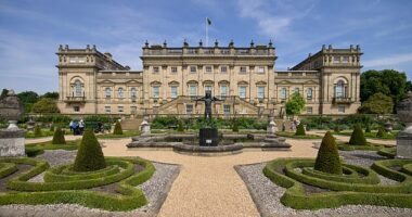 Rowan Lascelles' family seat of Harewood House in West Yorkshire, which featured in the Downton Abbey film and the ITV series Victoria