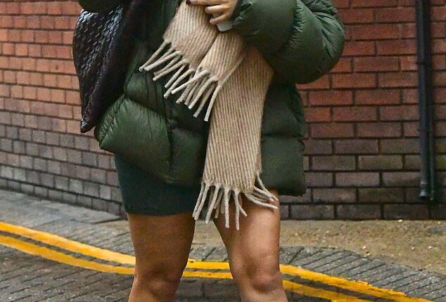 Raye cut a low-key figure as she headed to the recording studio in rainy London on Tuesday morning