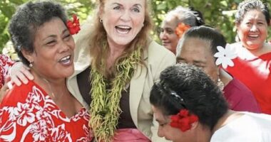 Sarah Ferguson shared a series of photos from her trip to Samoa, including the Poutasi Women¿s Committee
