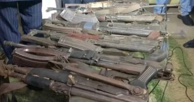 Seven repentant bandits surrender weapons to security operatives in Plateau