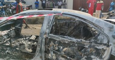 Several persons burnt to death as fuel tanker explodes on East-West road in Rivers state (photos)