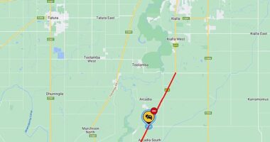The Goulburn Valley Highway at Arcadia, south of Shepparton, was closed early on Friday afternoon with traffic likely to be impact well into Friday night