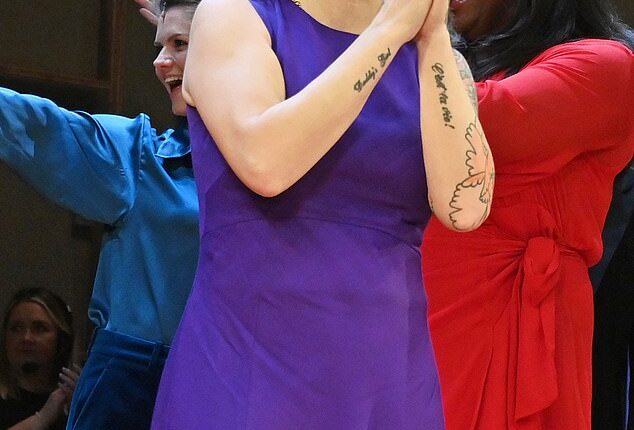 Sheridan Smith has revealed her under-fire play Opening Night was hit by another problem this week after it was blasted by critics and audience members (pictured during the performance)