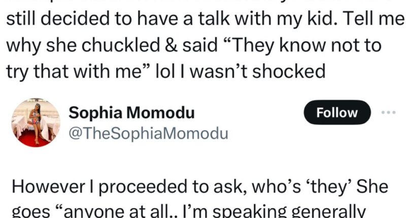 Sophia Momodu reveals her daughter ,Imade?s response when she recently had a talk with her about bullying