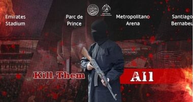 Islamic State threatened to attack fans in London, Paris and Madrid across the next few days