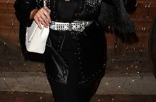 Lauren Goodger , 37, rocked a cowgirl theme outfits as she joined her co-stars at Jordan Brook's country and western birthday party, on Saturday