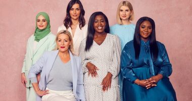 The Daily Mail's six Inspirational Woman winners (L-R): Muzoon Almellehan, Claire Lilly, Carla Cressy, Clotilde Abe, Lucy Vincent, Tinuke Awe