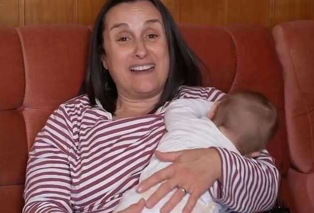 Melbourne mother of three Trish Faranda and her seven-month-old baby, Clara (pictured together), were asked to leave Arj Baker's show at the Melbourne International Comedy Festival on Saturday night