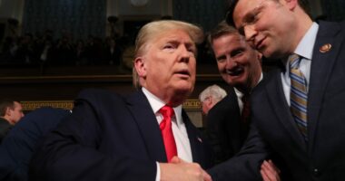 Trump Holds Press Conference With Speaker Johnson.