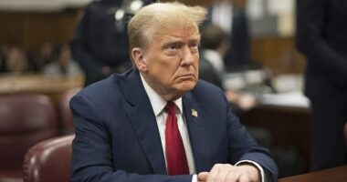 Former President Donald Trump appears in Manhattan criminal court on Tuesday, April 23, 2024 in New York