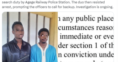 Two arrested for being in possession of toy pistol in Lagos