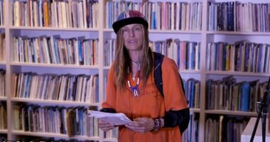 Lisa Gray-Garcia gave the two-hour presentation at Geffen Hall, on the UCLA downtown Los Angeles Campus on March 27