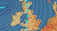 A look at the warm weather which is set for this Saturday, despite Storm Kathleen still affecting parts of the country