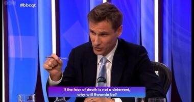 Policing minister Chris Philp (pictured) suffered a howler as he asked ¿well Rwanda is a different country from Congo isn't it?¿
