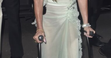 Victoria Beckham looked sensational as she arrived at her star-studded 50th birthday bash at private members club Oswald's in London's Mayfair on Saturday evening