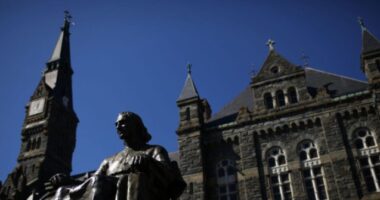 WATCH: Anti-Israel Protesters at Yale Tear Down American Flag