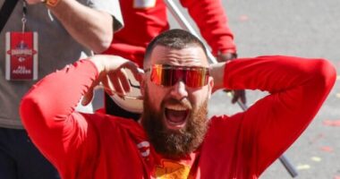 WATCH: Travis Kelce Chugs Beer On Stage While Receiving College Diploma
