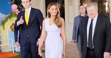 WATCH: Video Shows Baron Trump TOWERING Over Melania at Easter Brunch