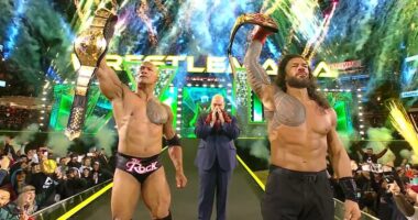 WWE WrestleMania night one: Start time, results and latest news as The Rock WINS his first match since return in the main event after Becky Lynch comes up short and new champions are crowned