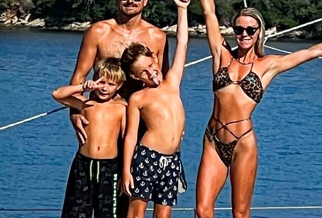 Pictured: The Colledge family enjoying the Greek sun