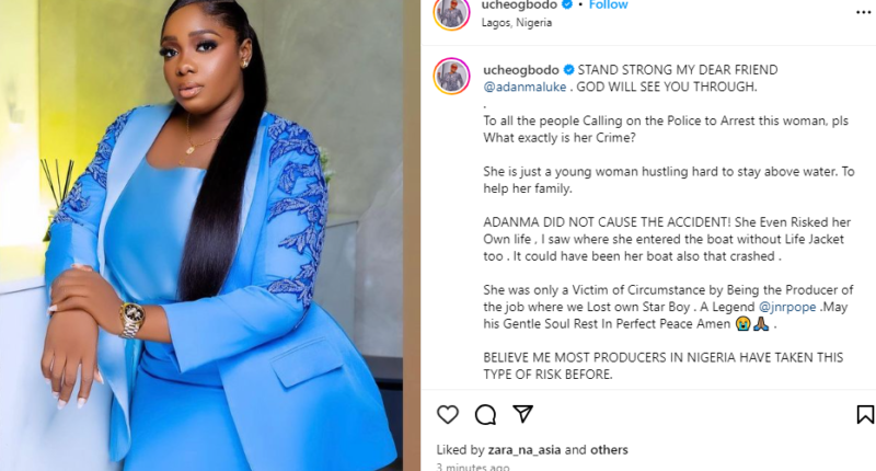 What exactly is her Crime? She did not cause any accident - Uche Ogbodo defends movie producer Adanma Luke