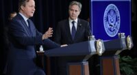 Secretary of State Antony Blinken delivered his comments at a press conference alongside British Foreign Secretary David Cameron after their meeting on Tuesday morning