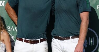 Argentinian Nacho Figueras (left) has been dubbed the 'David Beckham of polo' - pictured with Prince Harry at the Lisle Nixon Memorial Final in 2022