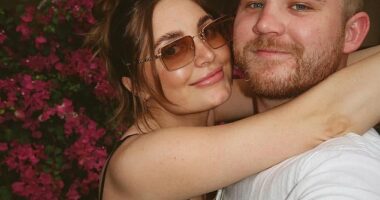 Aspyn Ovard, 27, officially filed for divorce from her husband of eight years, Parker Ferris, on Monday - the same day that she announced the birth of their third child