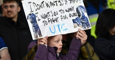 A young Chelsea fan held up a sign telling players he didn't want their shirts and instead told them to fight for the kit - a damning assessment during a heavy 5-0 loss to Arsenal