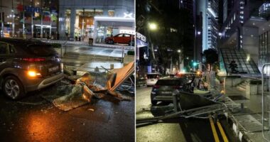 2 injured from flying debris outside UOB building when squall hit S'pore on Sep. 17 - Mothership.SG