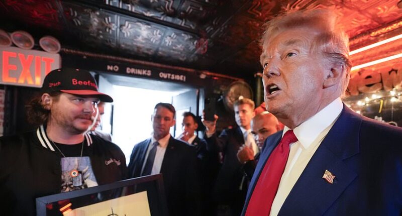 2024 presidential race: Trump becomes the first U.S. president to complete a Bitcoin transaction at a bar in Manhattan